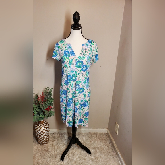 Lilly Pulitzer Women's Sophiletta Dress Cay To My Heart UPF 50+ Blue & Pink Sz M - Picture 6 of 13